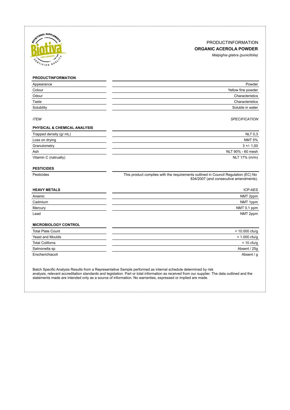 Acerola Fruchtpulver Bio (150 Kapseln)