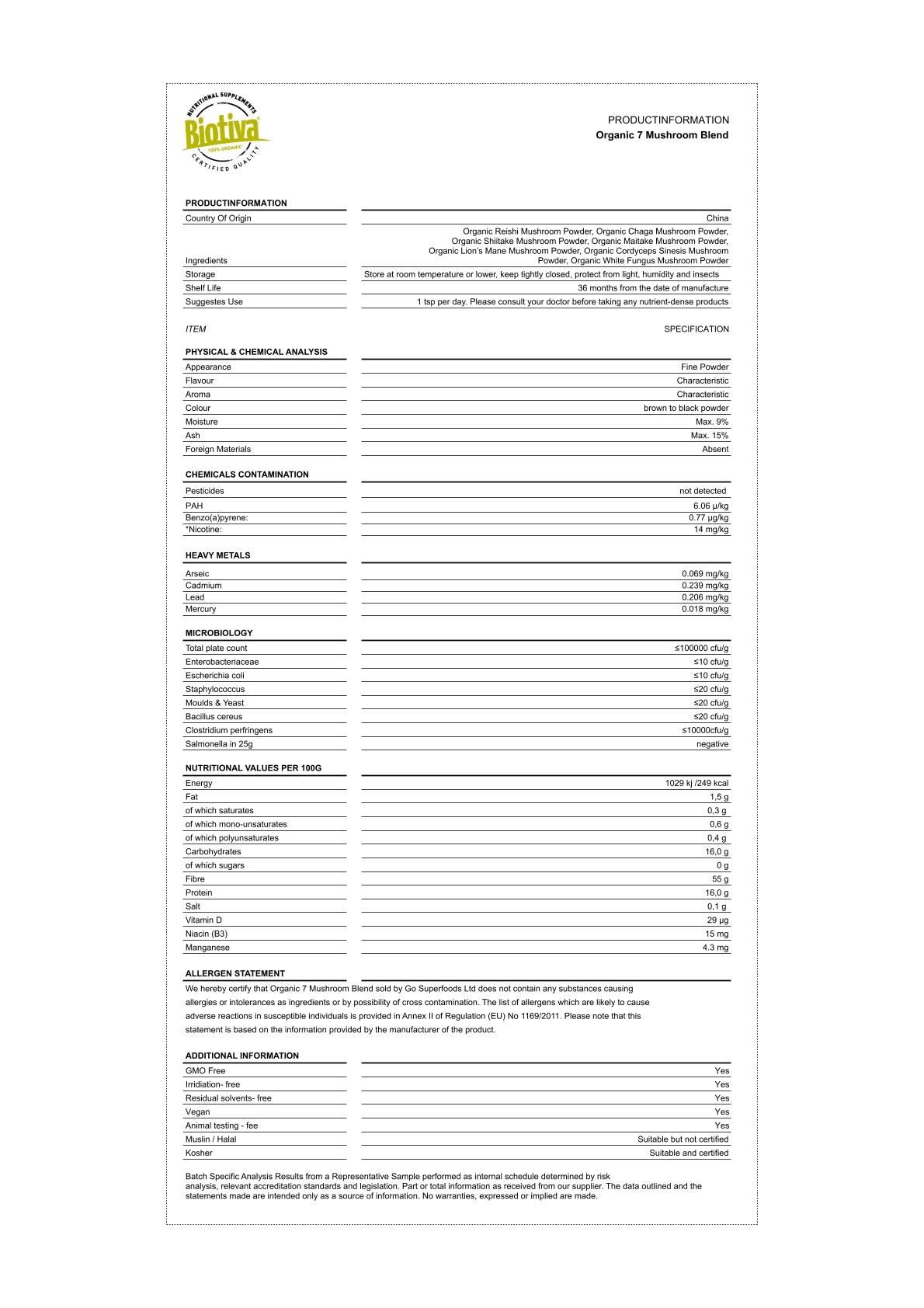 7 Mushrooms Kapseln Bio
