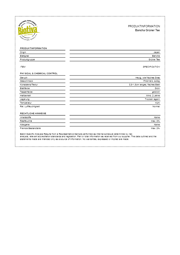 Bancha Grüntee Japan Bio 100g