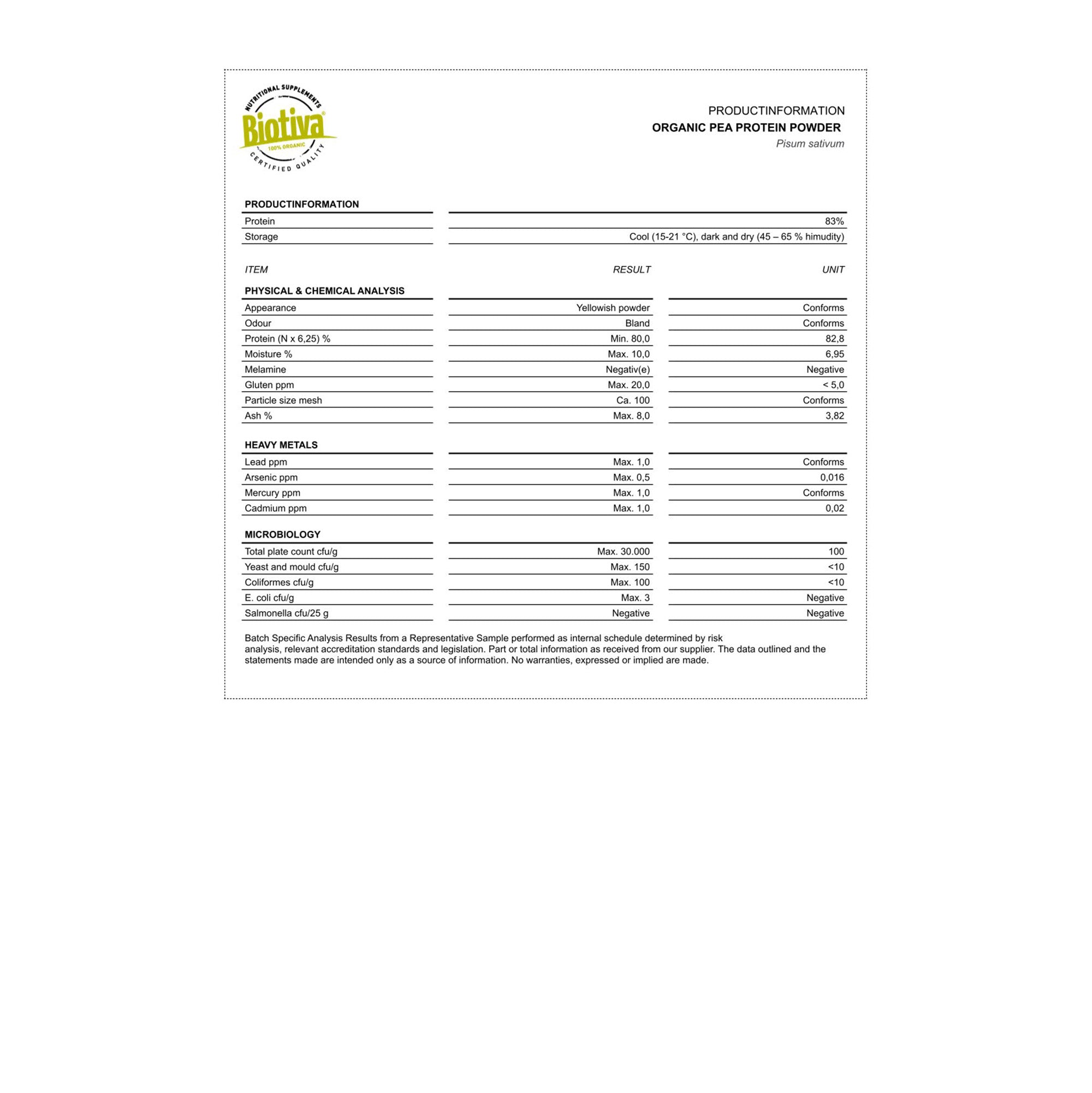 Erbsenprotein Pulver Bio