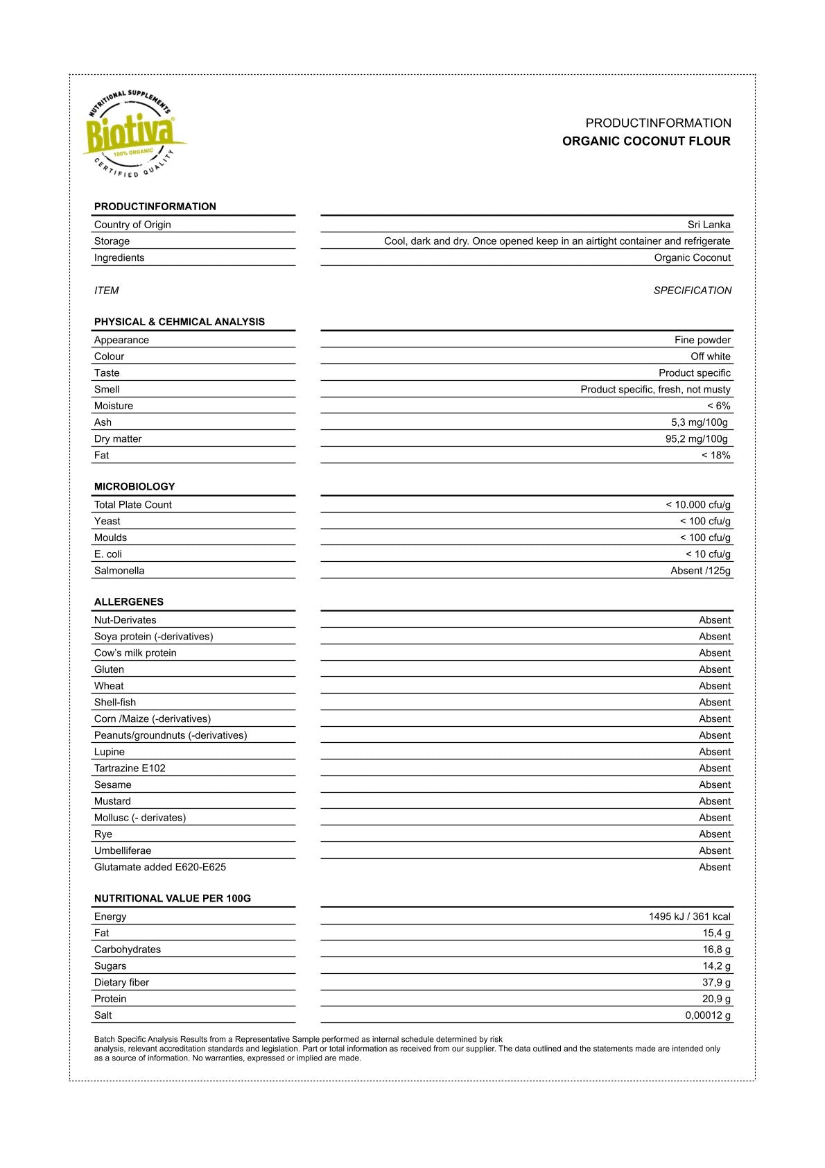 Kokosmehl Bio 1 kg glutenfrei