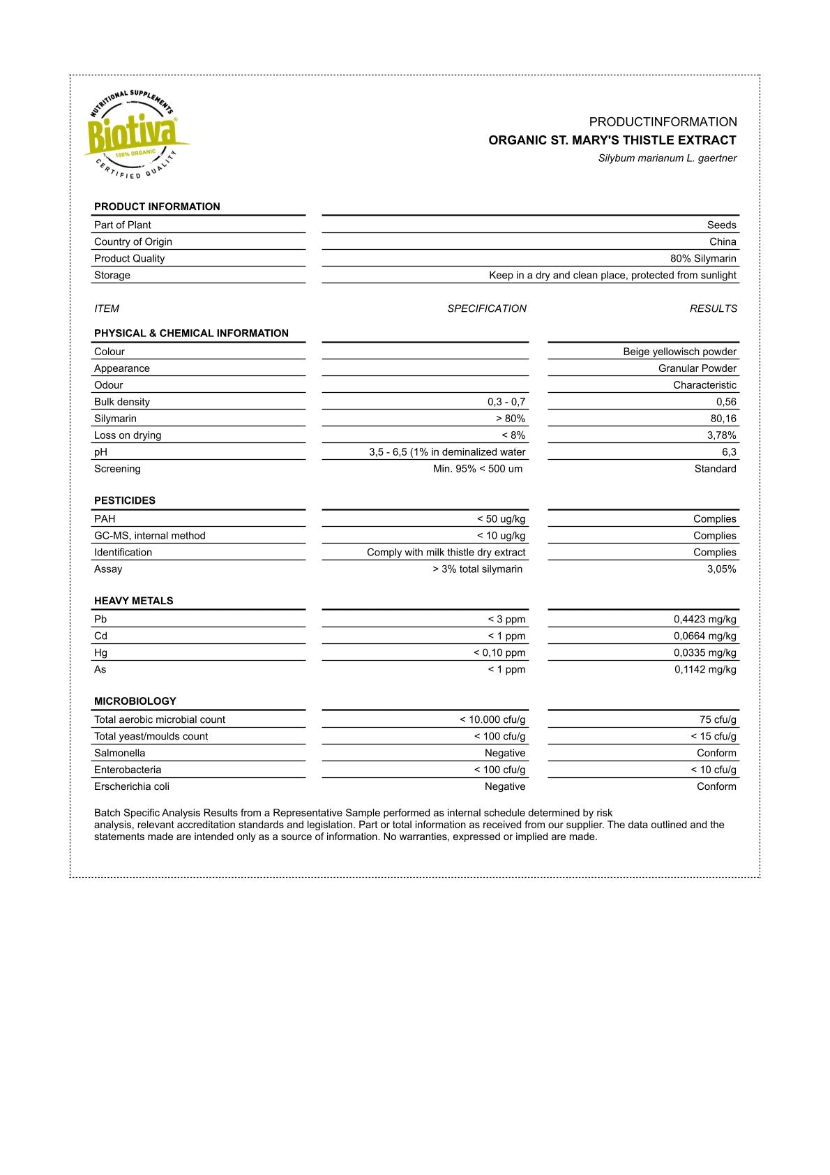 Mariendistel Extrakt Bio (120 Kapseln)