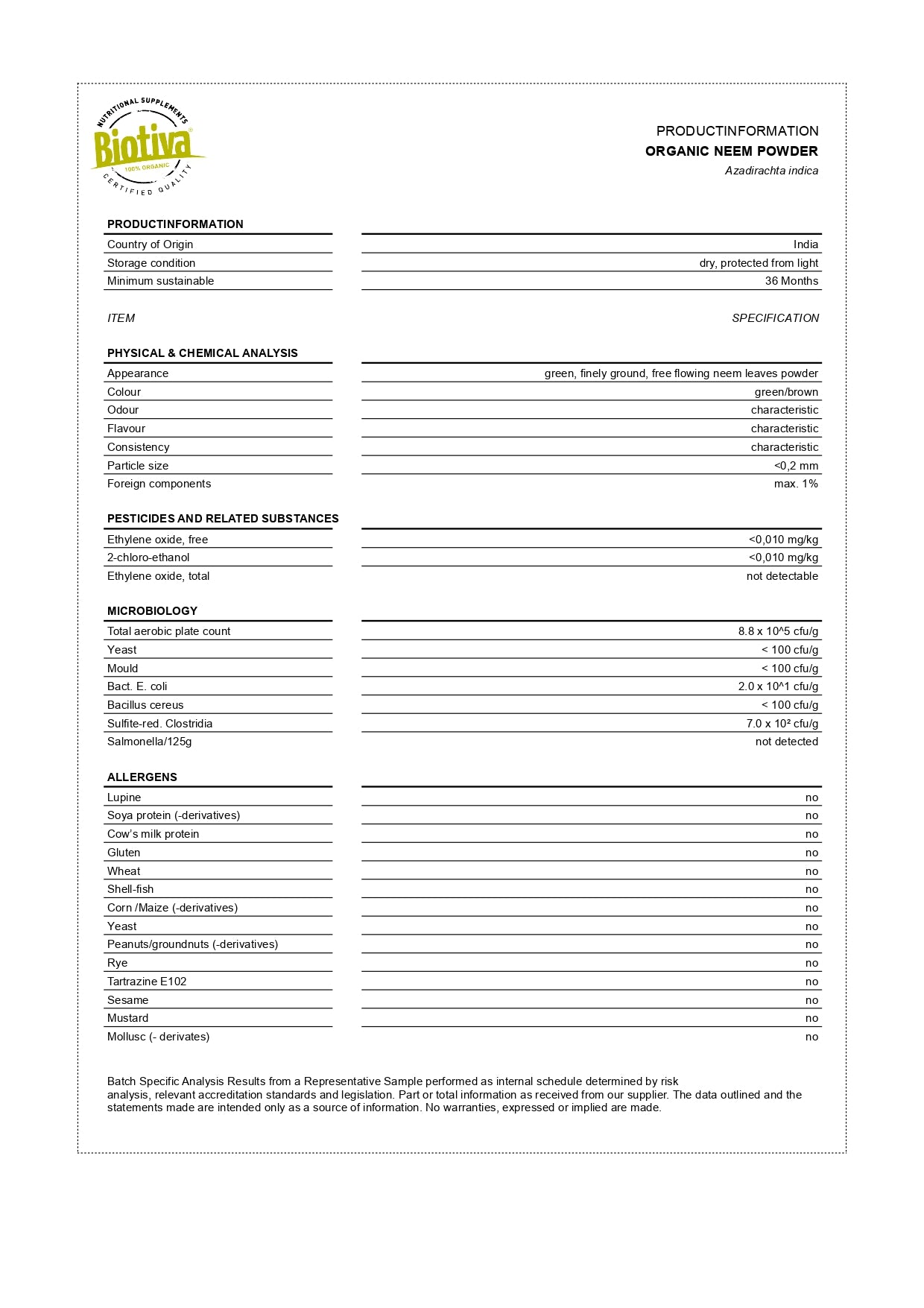 Neem Pulver Bio