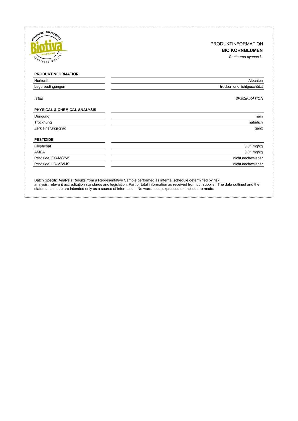 Kornblumen blau Bio 20g