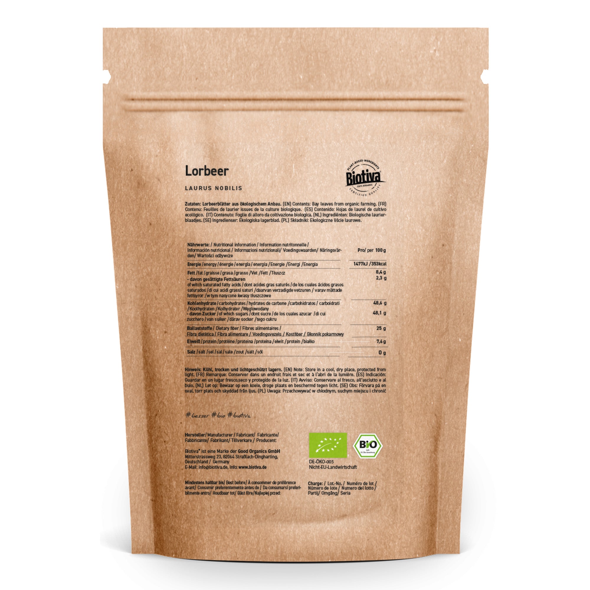 Lorbeerblätter ganz Tee Bio 50g