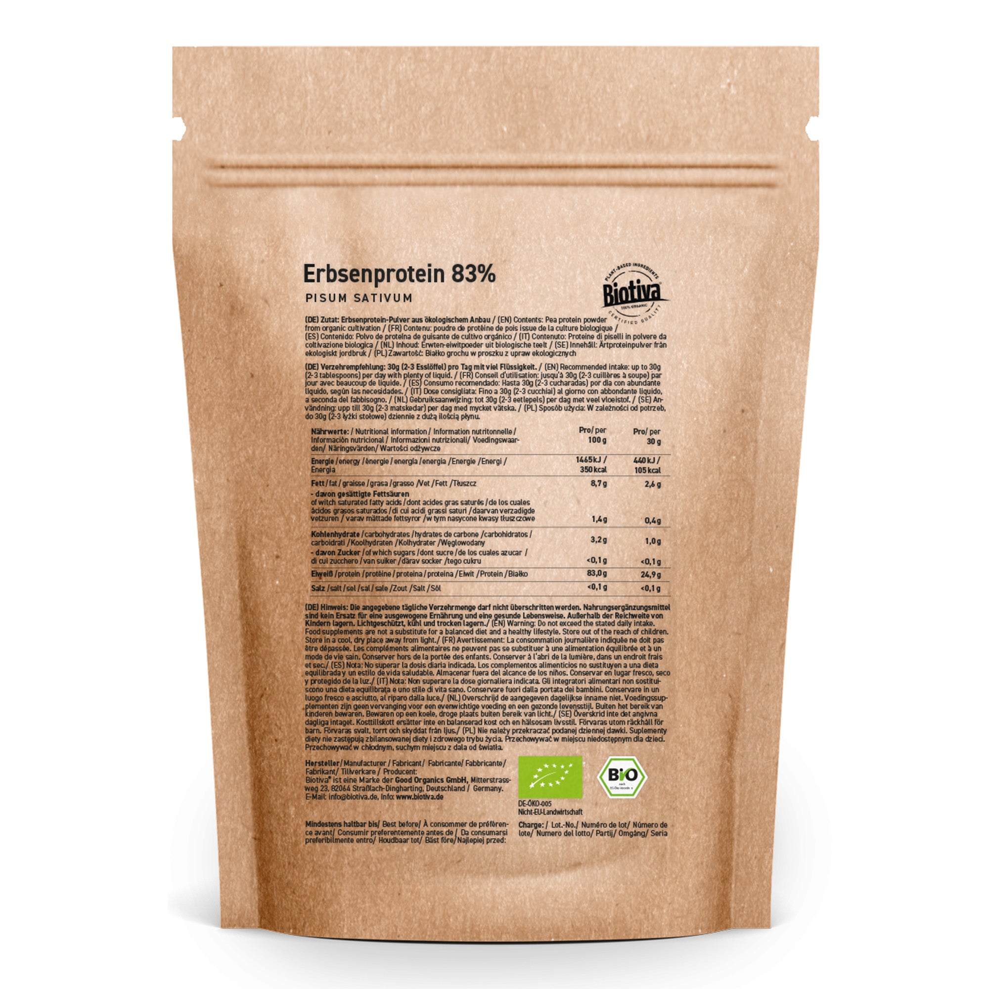 Erbsenprotein Pulver Bio