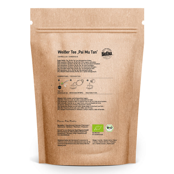 Organic White Tea - Pai Mu Tan Tea Loose 100g - Soft, Fragrant And - View #9