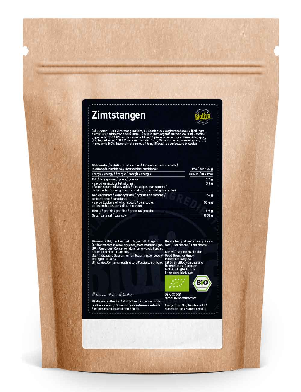 Zimtstangen Bio 15 Stück (80g)