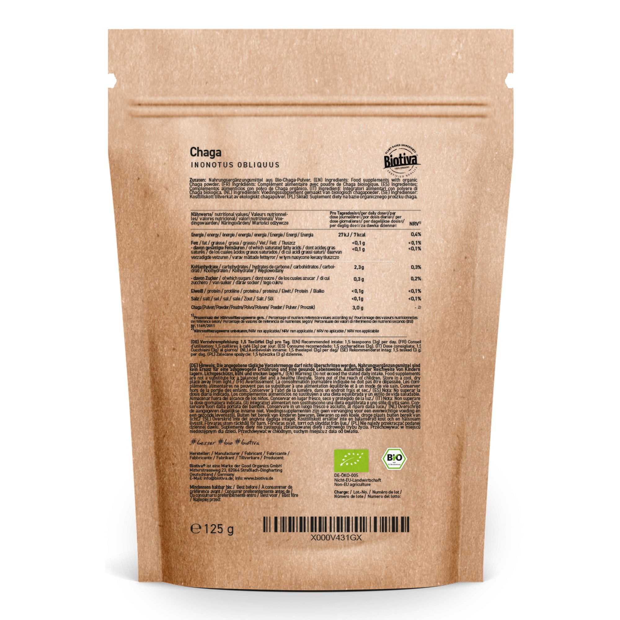 Chaga Pilz Pulver Bio