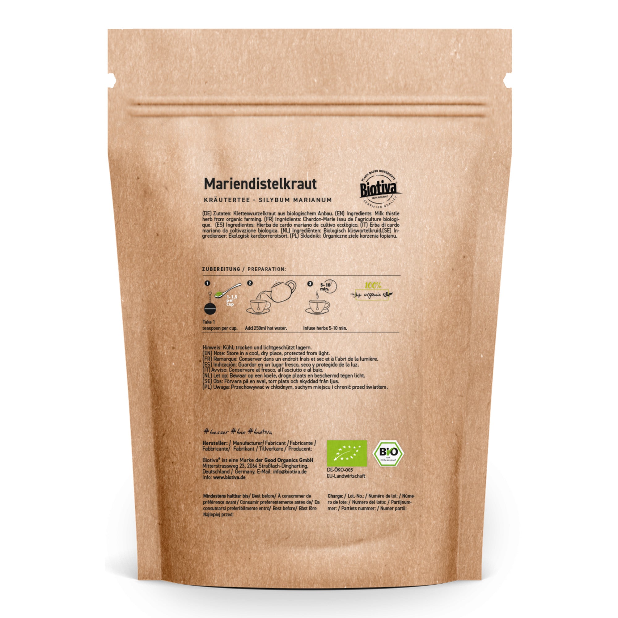 Mariendistelkraut Tee Bio 250g