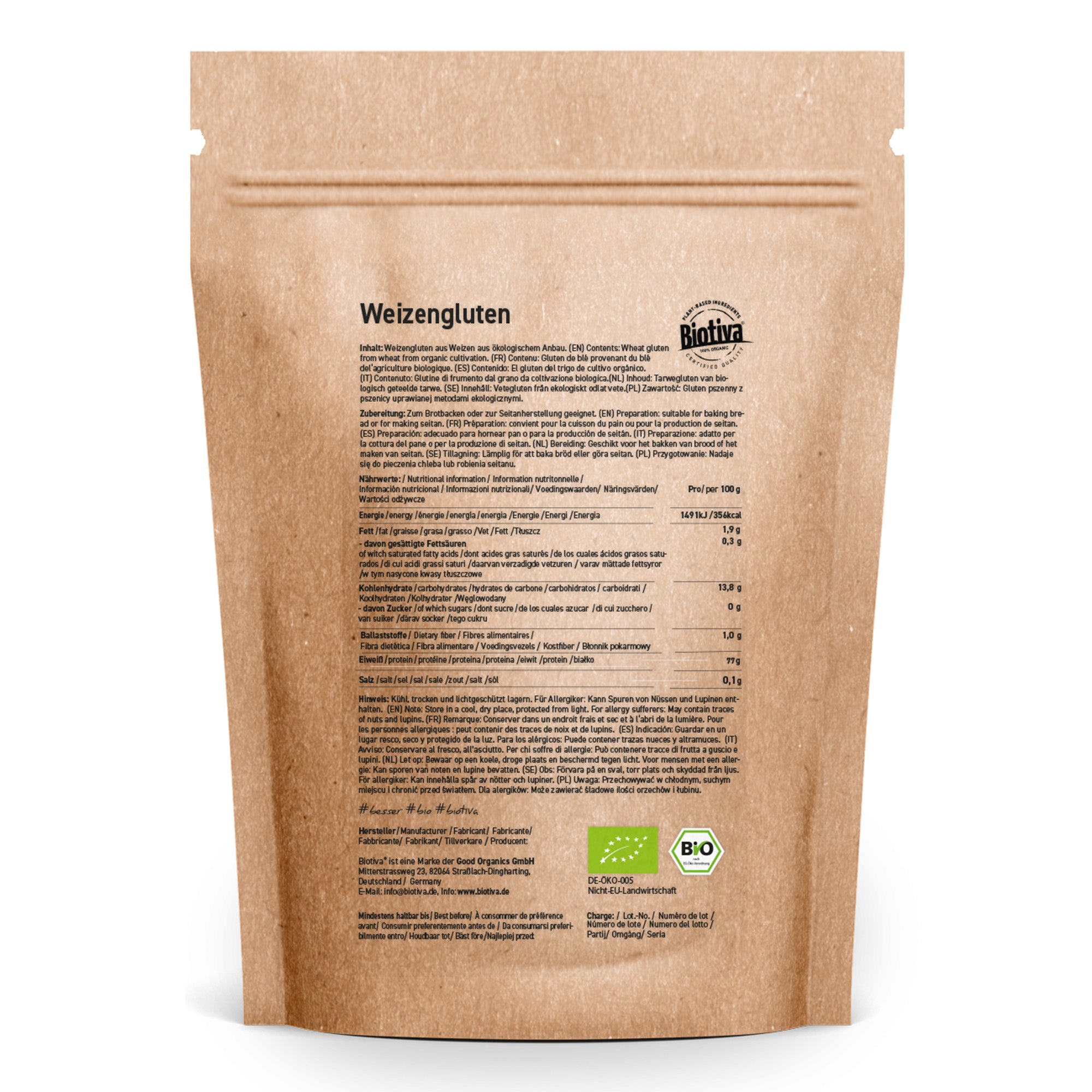 Weizengluten Pulver Bio