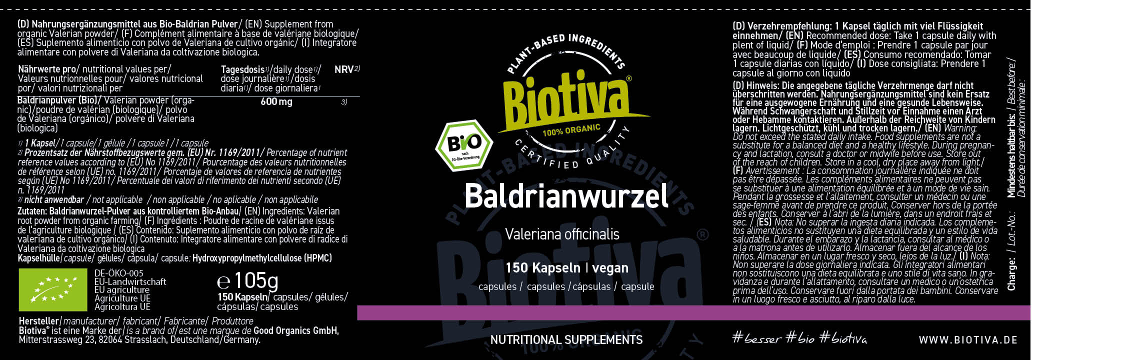 Baldrian Bio Kapseln