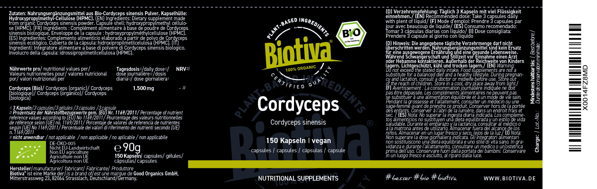 Cordyceps Sinensis Kapseln Bio