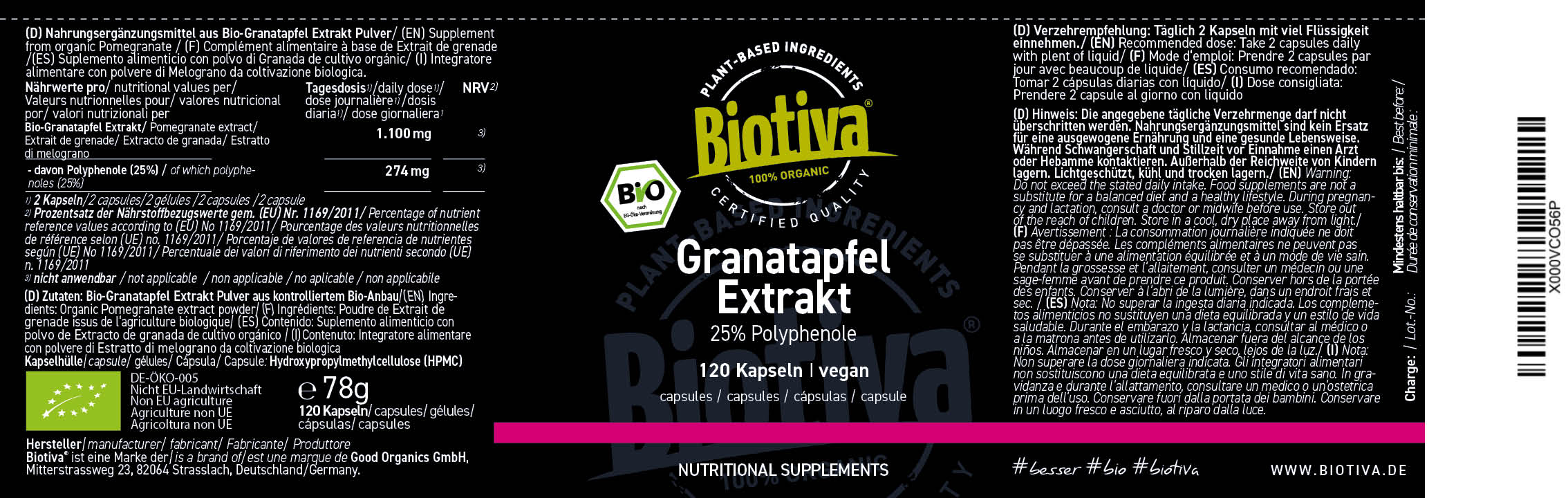 Granatapfel Extrakt Kapseln Bio