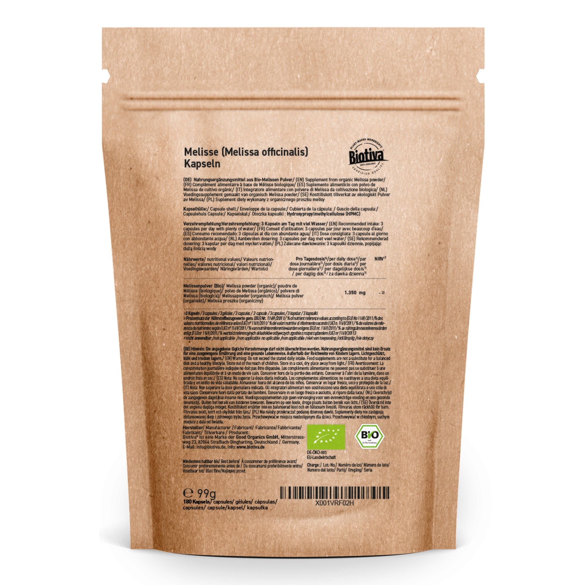 Melissen Bio (180 Kapseln)