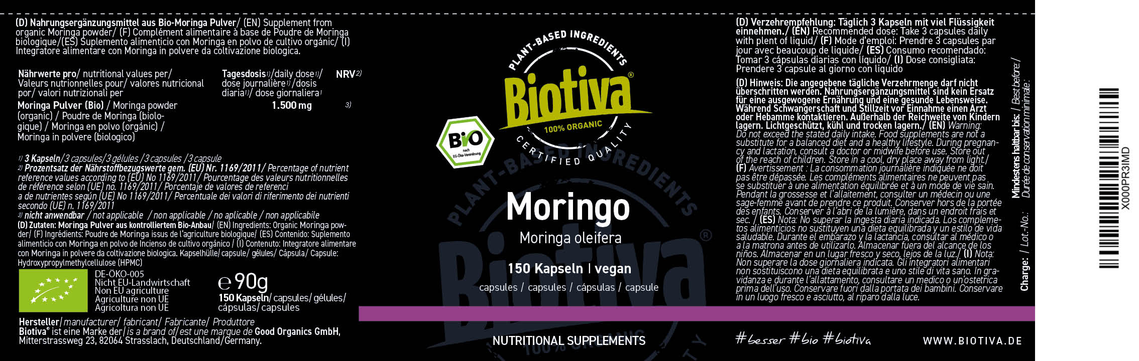 Moringa Bio (150 Kapseln)
