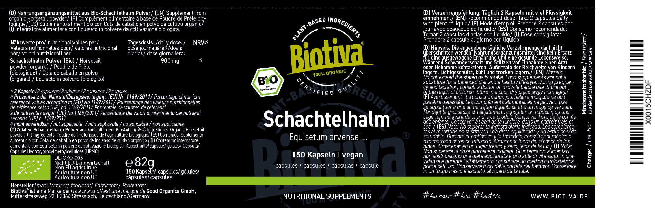 Schachtelhalmkraut Bio (150 Kapseln)