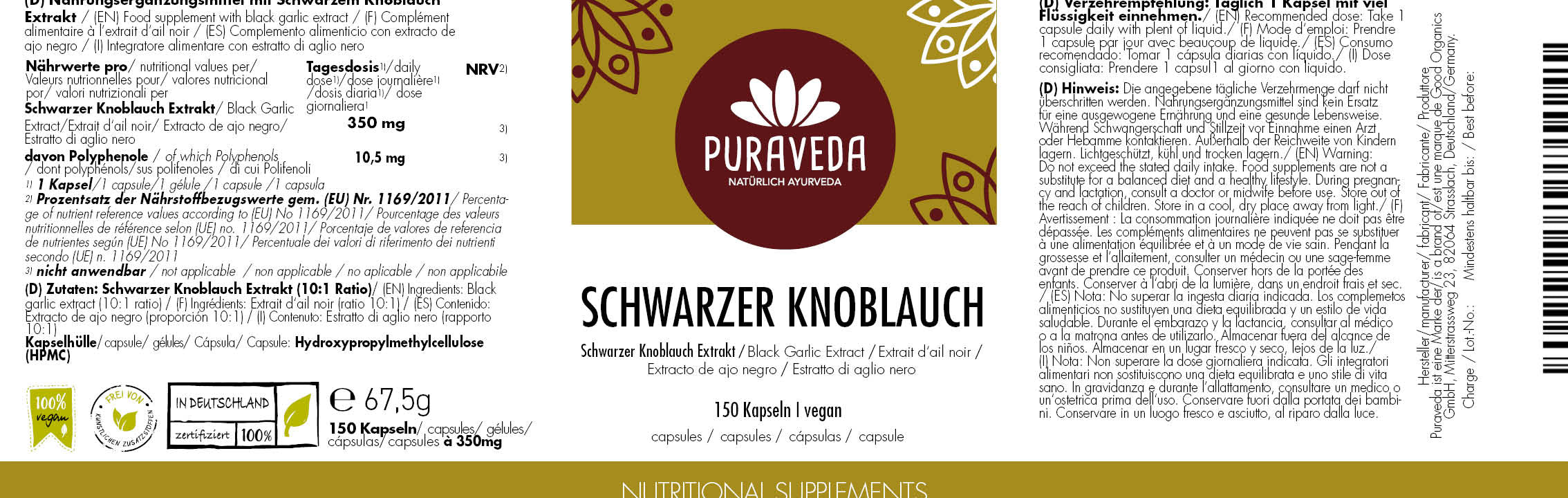Schwarzer Knoblauch Extrakt (150 Kapseln)
