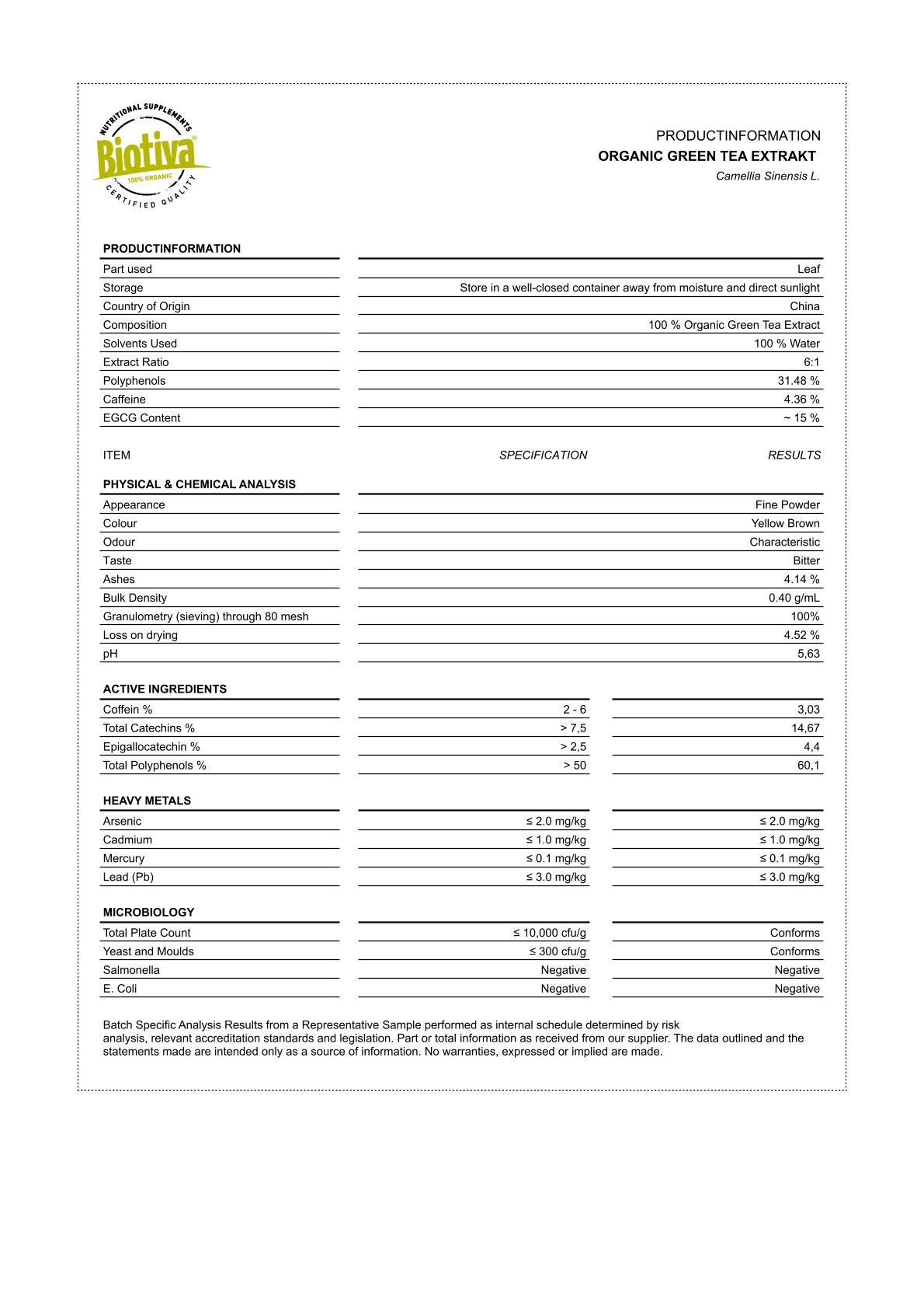 Grüntee Extrakt Bio Kapseln