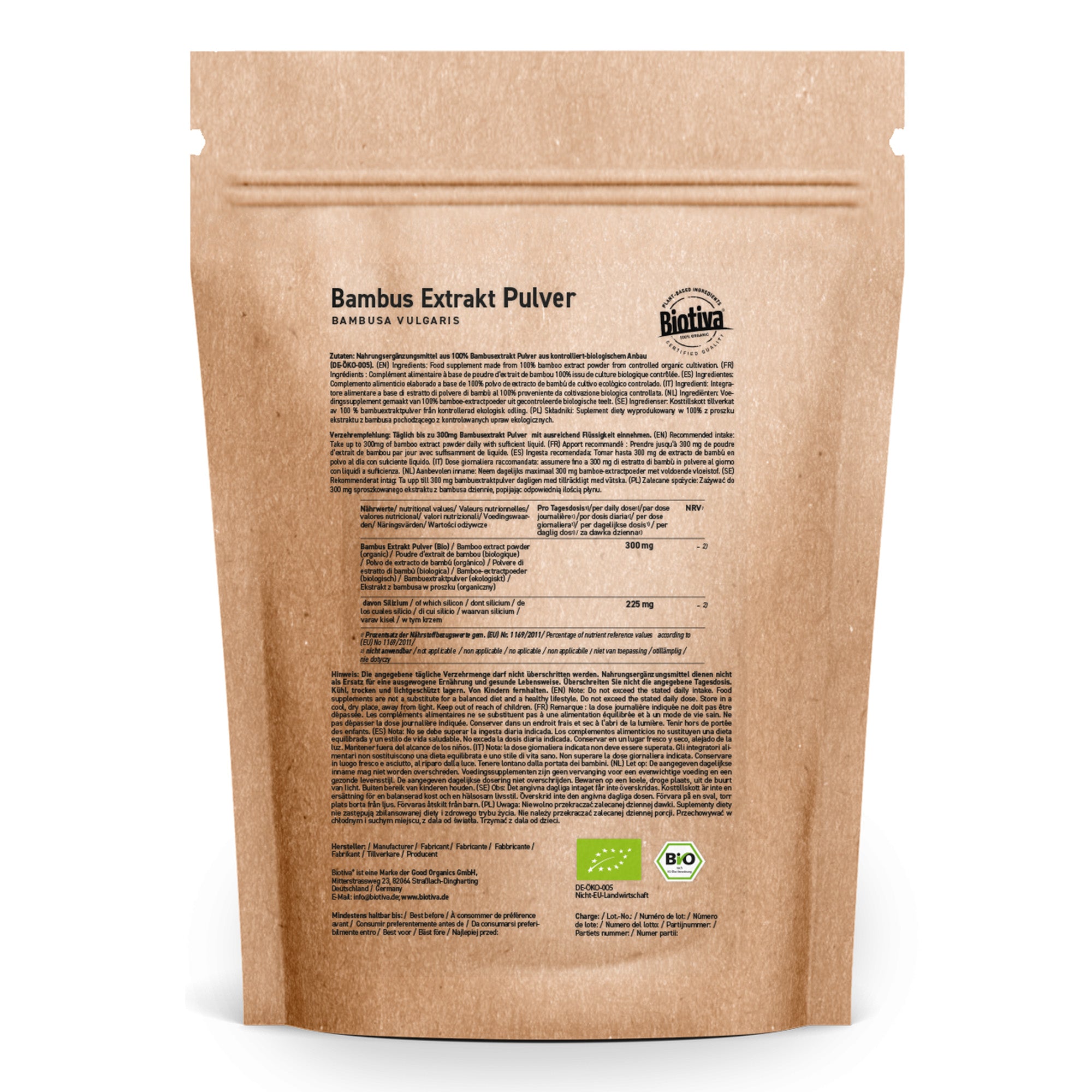 Bambusextrakt Pulver Bio 100g