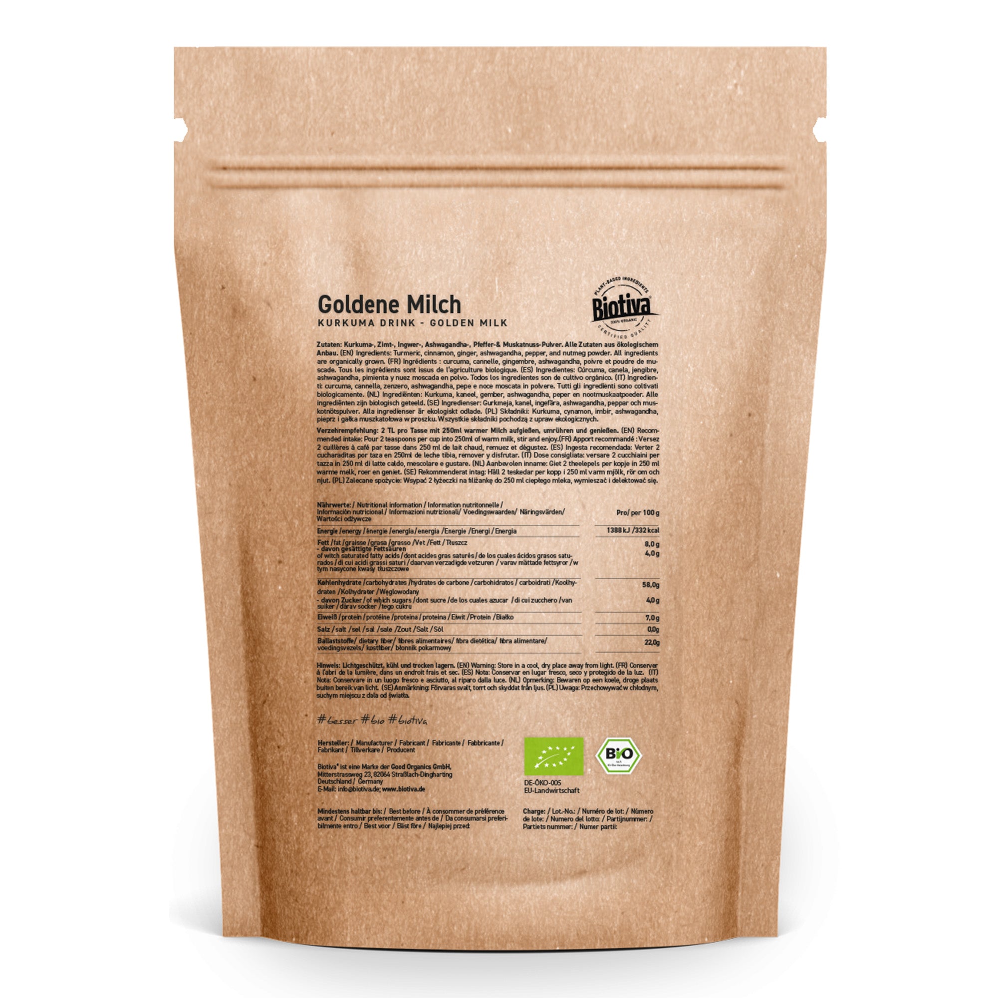 Goldene Milch Bio 100g