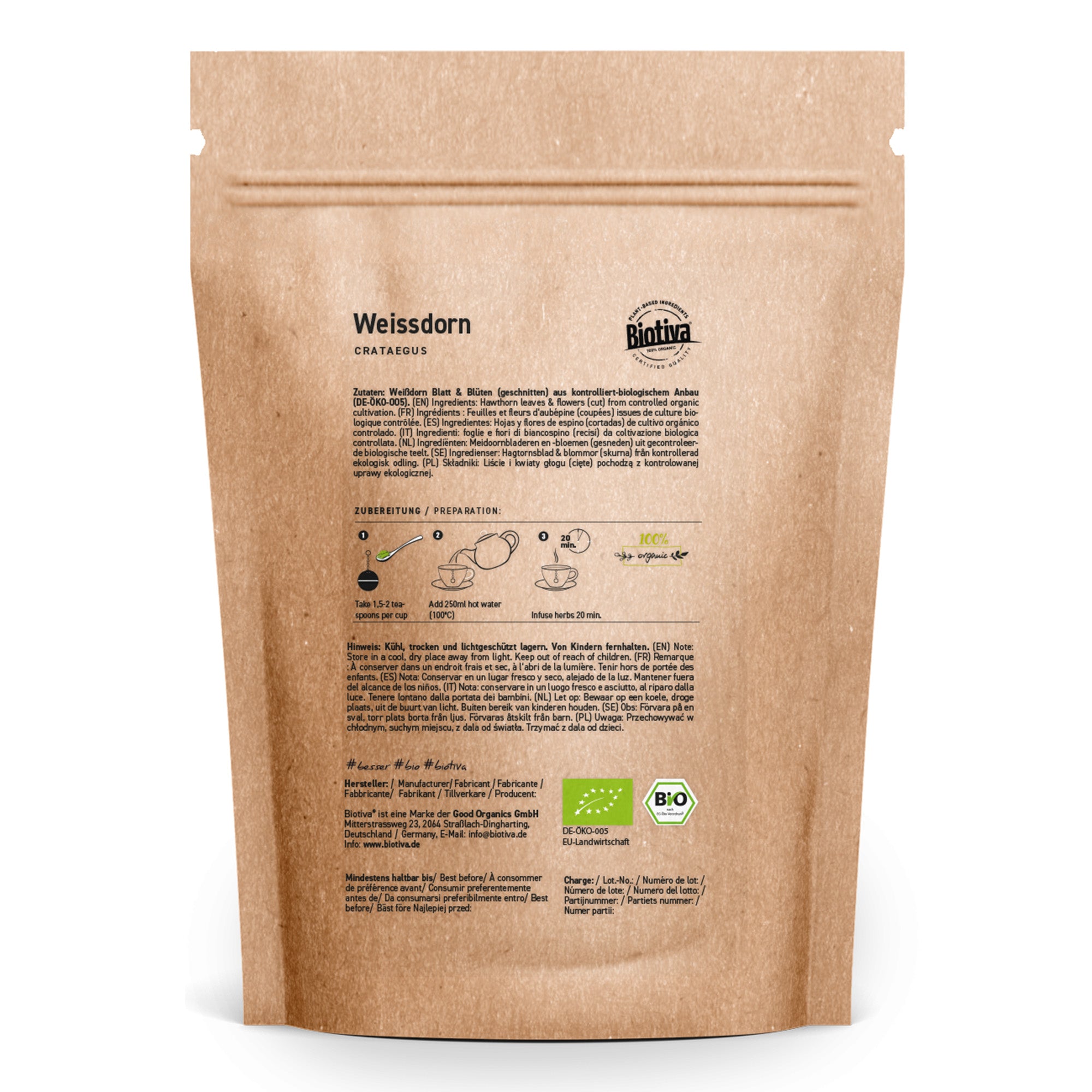 Weißdornblüten und Blätter Tee Bio 100g