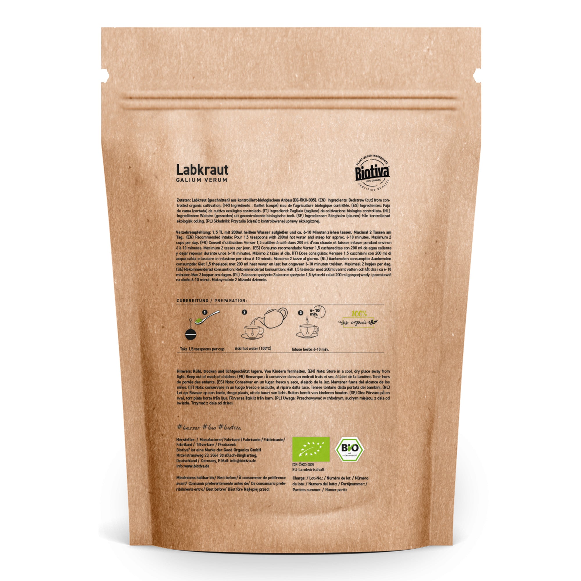 Labkraut geschnitten Bio 250g