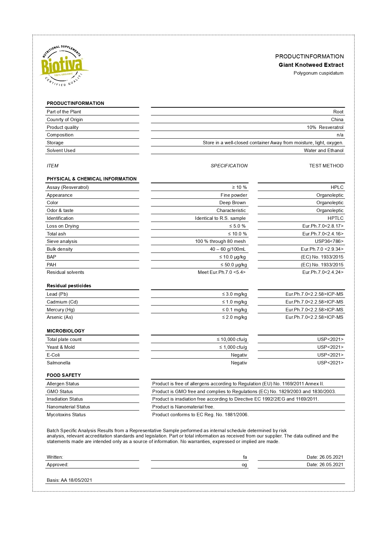 Riesenknöterich Extrakt - 10% Resveratrol (90 Kapseln)
