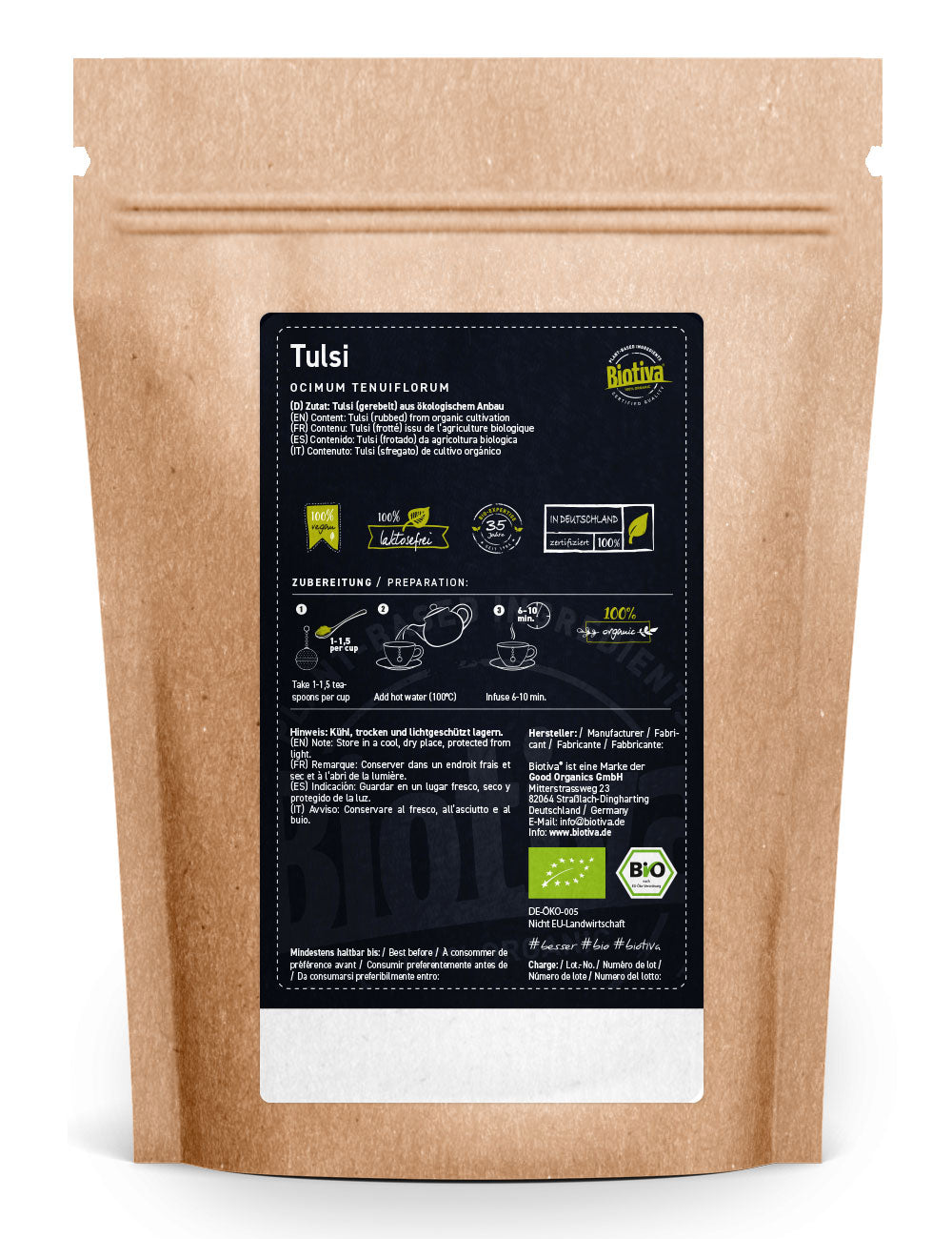 Tulsi gerebelt Bio 100g