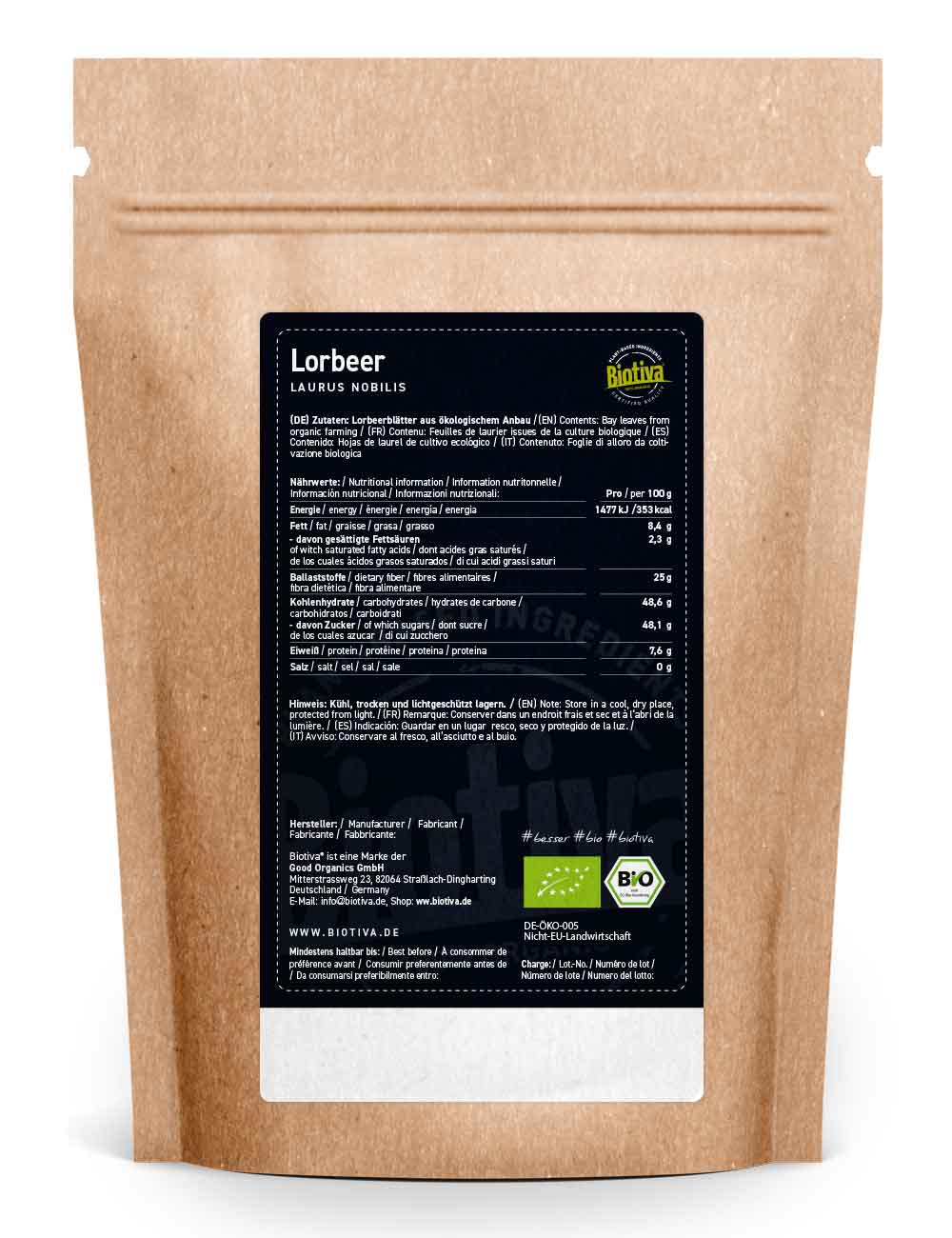 Lorbeerblätter ganz Tee Bio 50g