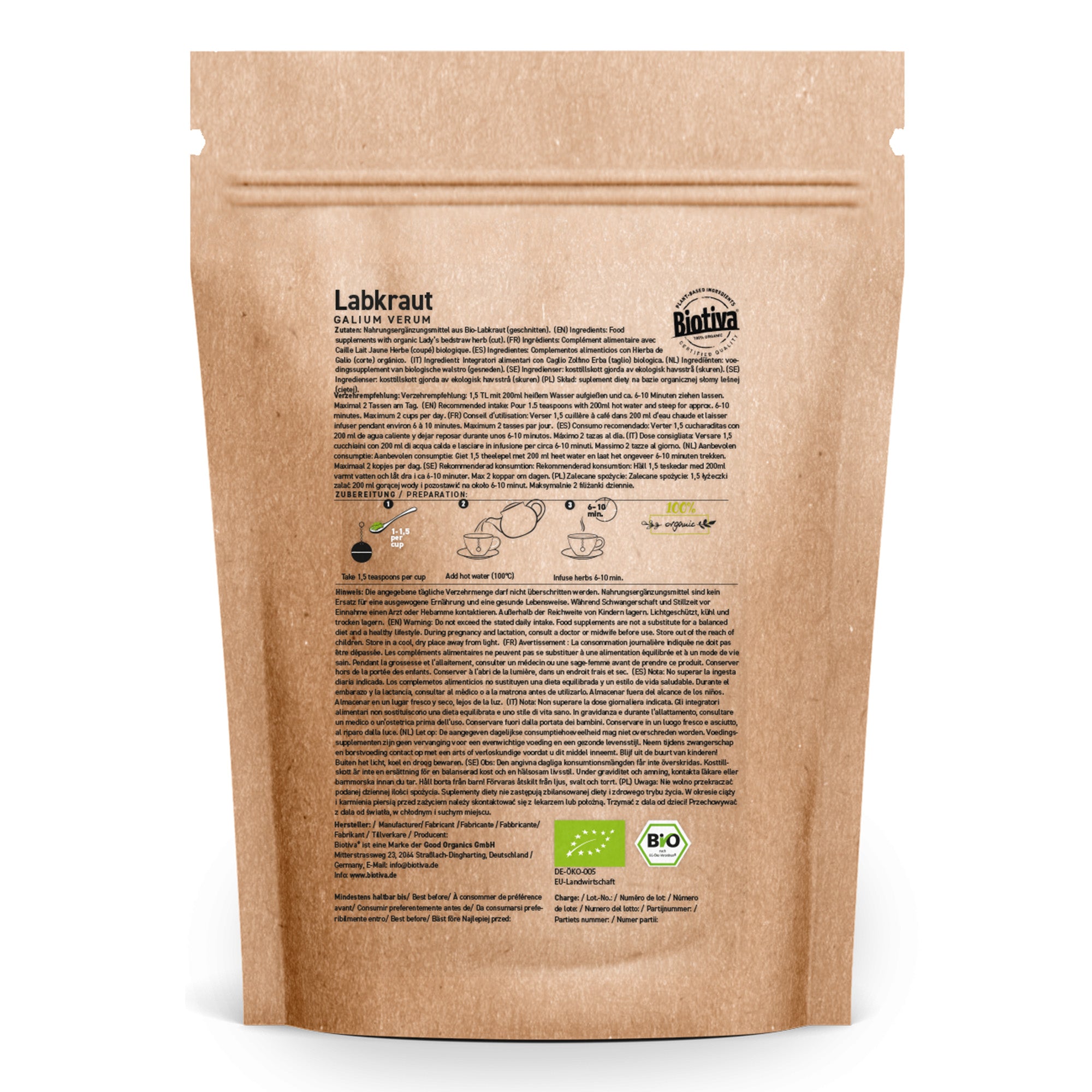 Labkraut geschnitten Bio 250g