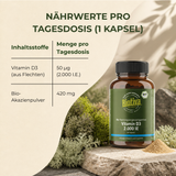 Bio Nahrungsergänzungsmittel mit Vitamin D3 2.000 IE 90 Kapseln