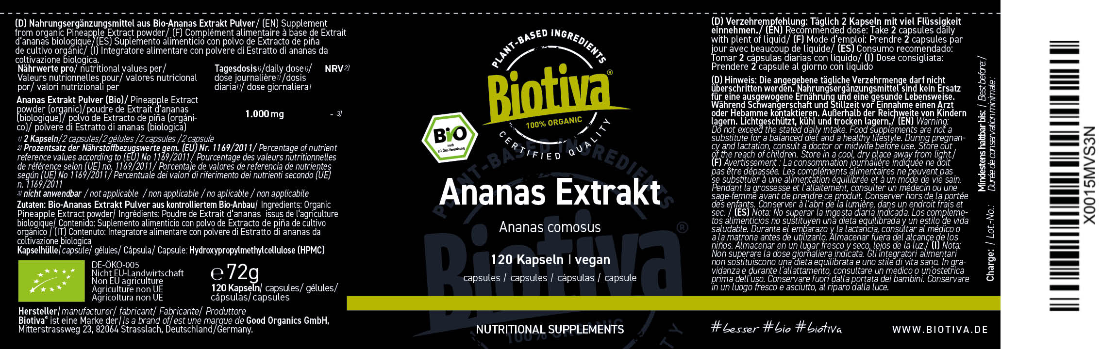 Ananas Extrakt Bio (120 Kapseln)