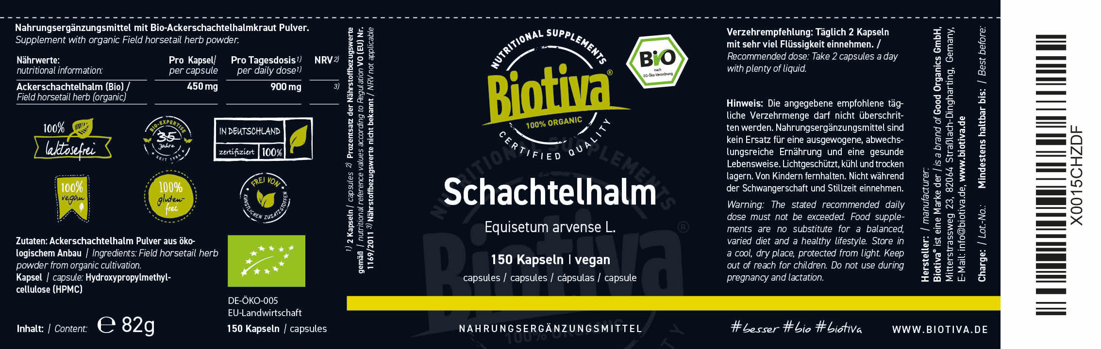 Schachtelhalmkraut Bio (150 Kapseln)
